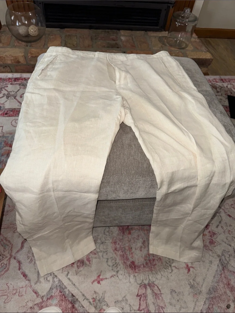 Tasso Elba Island Beige Linen Pants